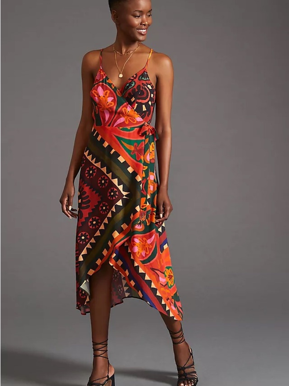 Farm Rio x Anthropologie Wrap printed dress